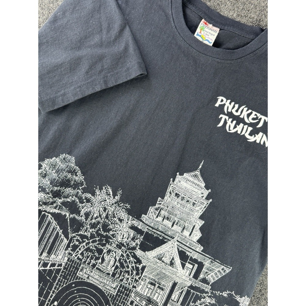 Phuket Thailand T Shirt Mens M Black Graphic Tourist Tee Cotton